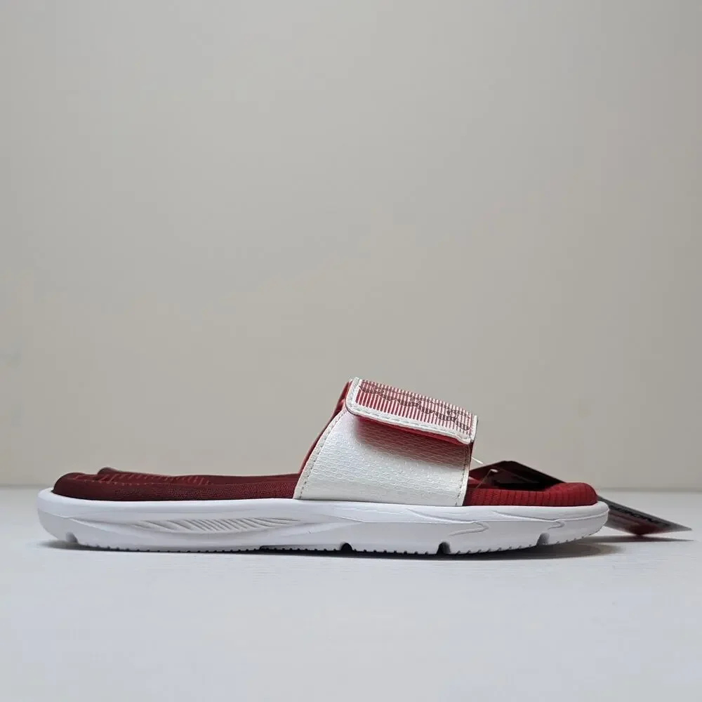 NWT Under Armour White Red GS Mercenary Slides Size 2 Youth 3025048